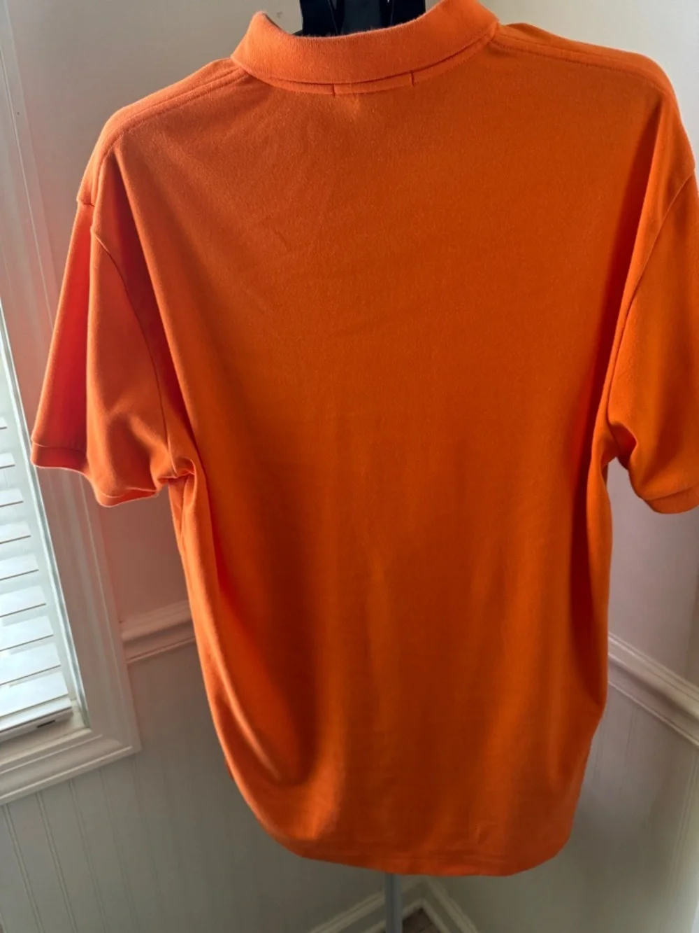 Ralph Lauren Orange Polo with Navy Pony Embroidery Size Large